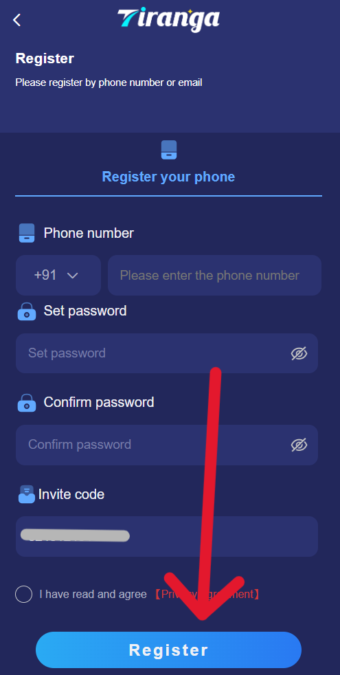 Tiranga Game Register